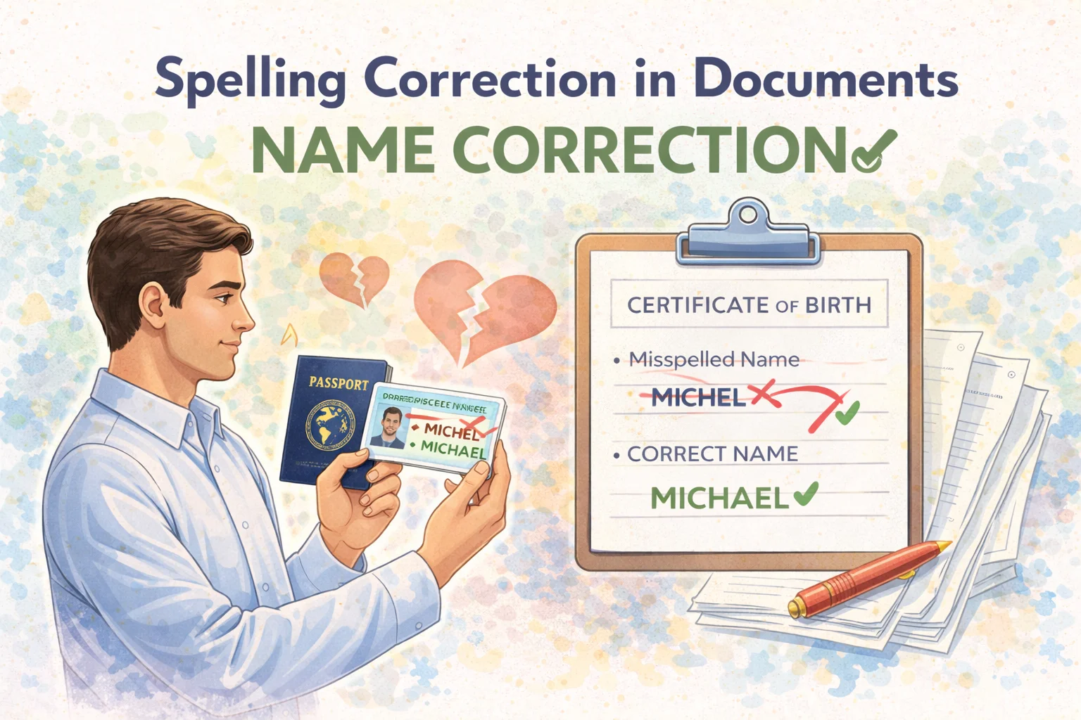 Name correction and document verification